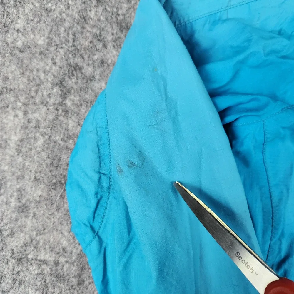 The North Face HyVent Jacket Girls M 10/12 Blue Hooded Rain Shell Hiking Outdoor - Picture 3 of 16